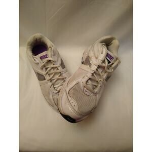 Nike Women's Dart 9 443868-101 White Purple Running Shoes Lace Up Size 10